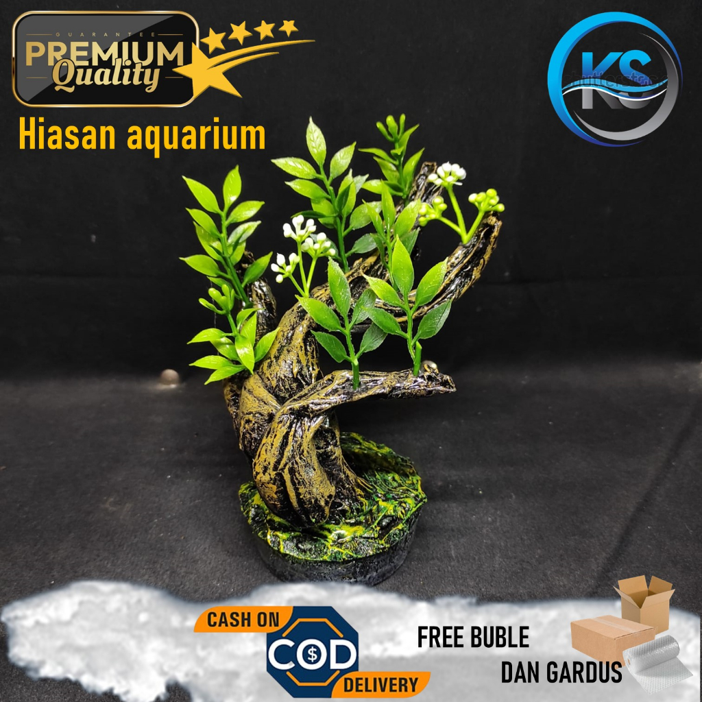 Jual Hiasan Aquarium Bonsai Liux l Hiasan Akuarium Tanaman Plastik