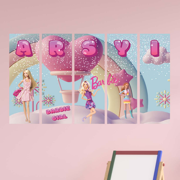 Jual HIASAN DINDING CUSTOME NAMA ANAK MODEL BARBIE UKURAN PERPAPAN 10x30 | Shopee Indonesia