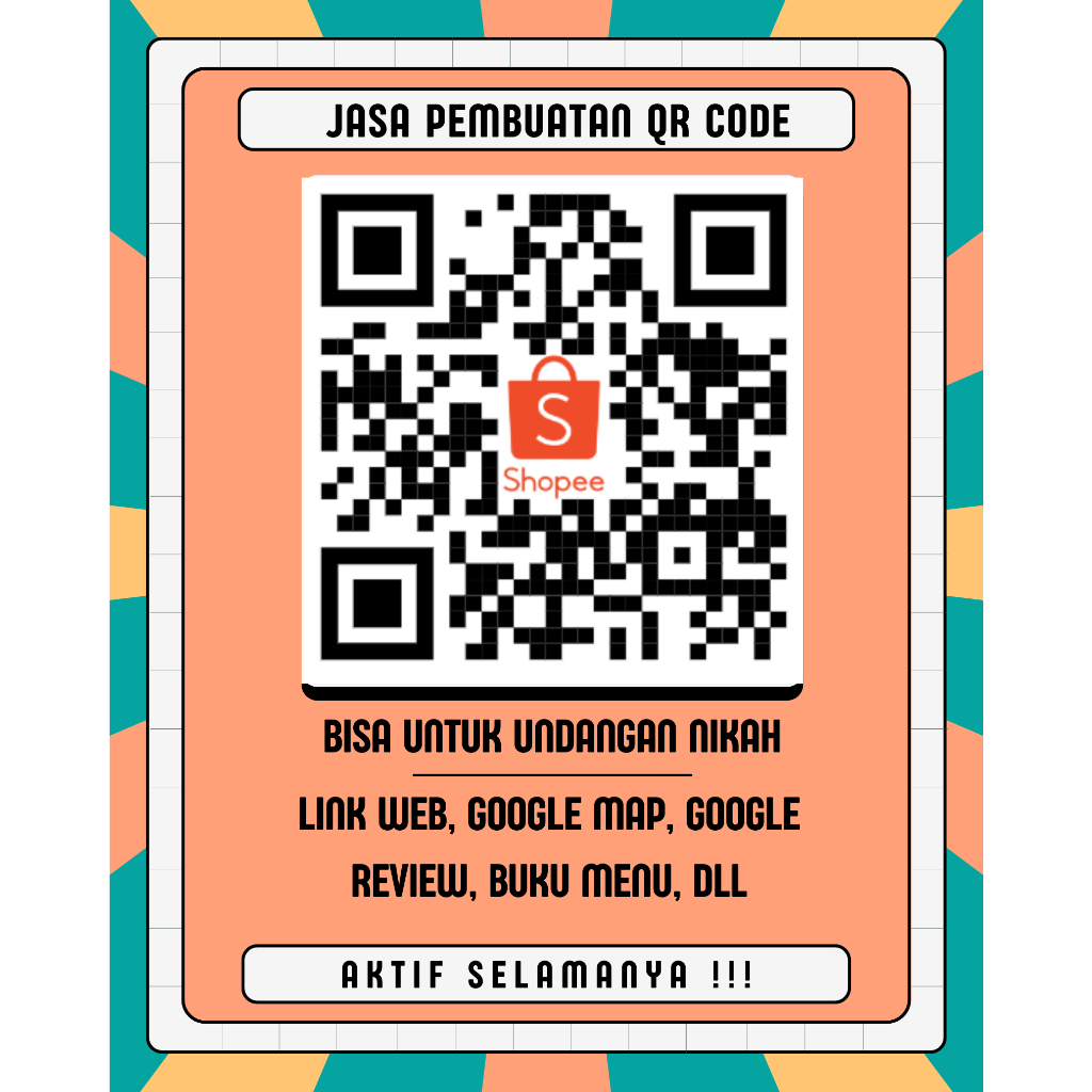 Jual QR CODE AKTIF SELAMANYA DAN PERMANEN BISA CUSTOM QR CODE