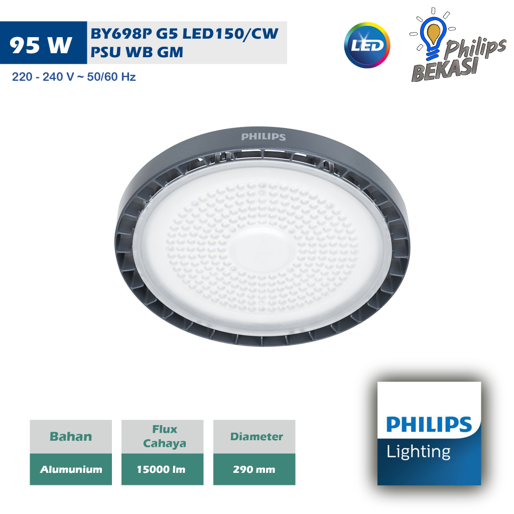 Jual Lampu Highbay Philips BY698P G5 LED150 PSU WB GM | Shopee Indonesia