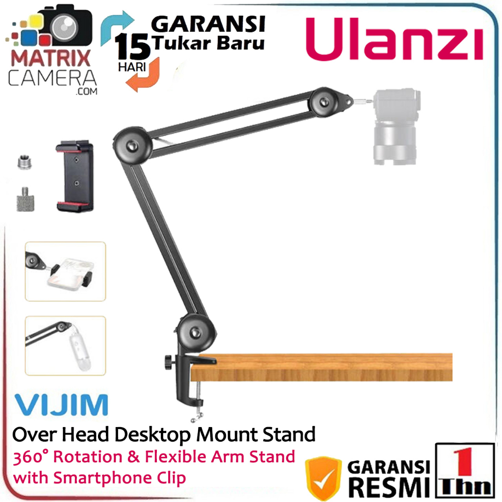Jual Ulanzi VIJIM Overhead Camera Desk Mount Stand with Phone Clip
