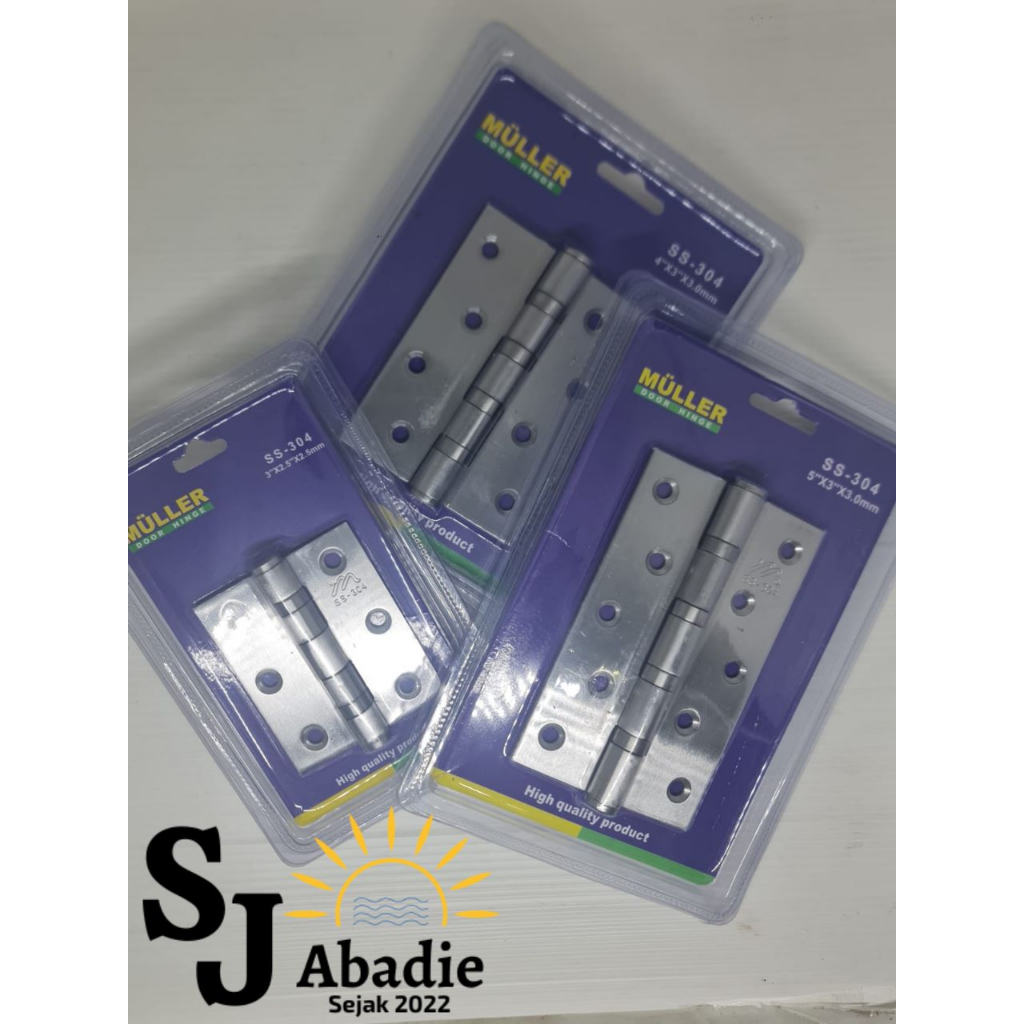 Jual (1 PASANG SET) MULLER Engsel Bearing Stainless Steel Tebal SS304 3 ...