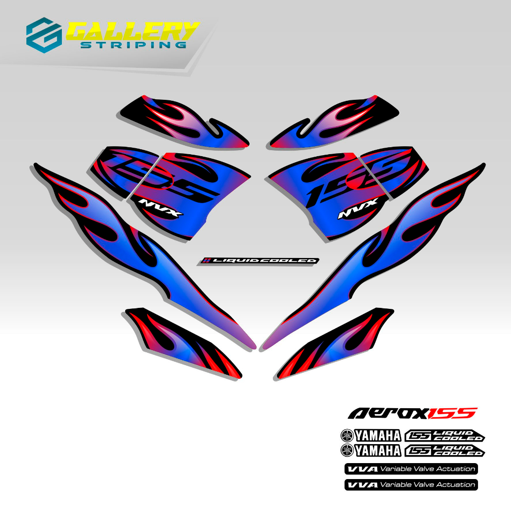 Jual Striping Aerox 155 New Connected V3 Combo Color A06 Motif Api ...