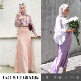 Rok Satin Duyung Mermaid Satin Velvet Utk Pesta Kondangan Wisuda Wanita Size Up 5XL Big Jumbo
