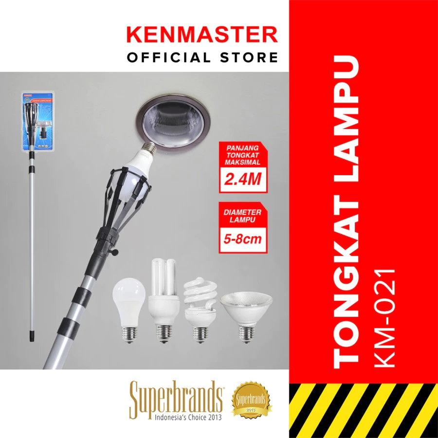 KENMASTER Tongkat Lampu Ganti Lepas Lampu Bohlam km 021 Stick