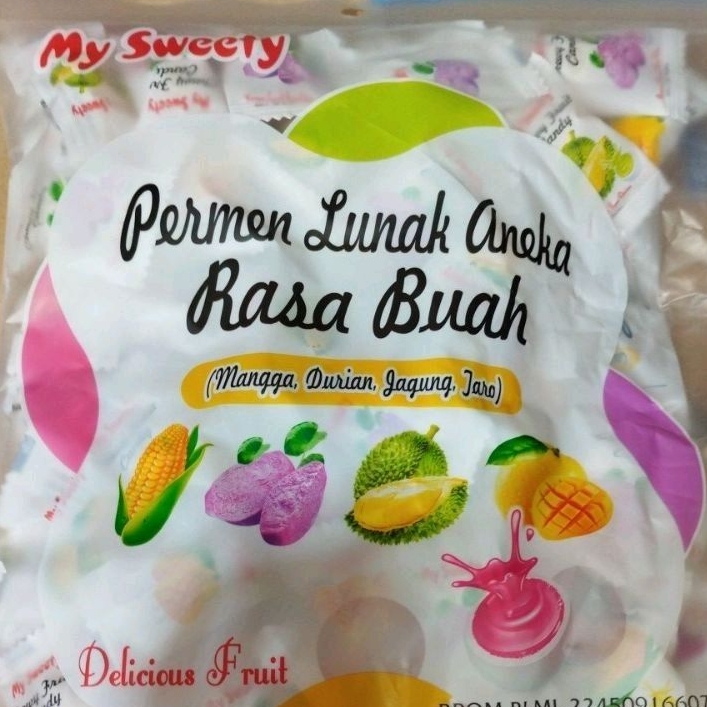 Jual Permen Lunak Aneka Rasa Buah My Candy My Sweety 360gram100pcs Shopee Indonesia