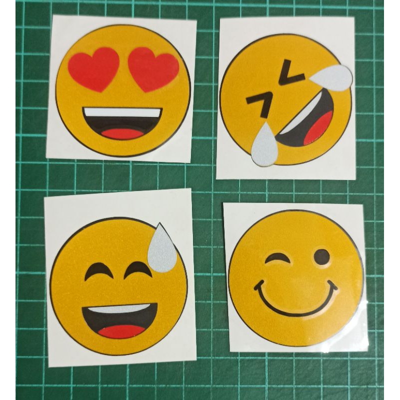 Jual Stiker Cutting Emoticon 3 warna Shopee Indonesia