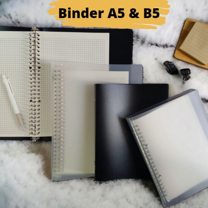 Jual BINDER NOTE, BUKU BINDER TRANSPARAN A5,B5 LINE,DOTTED,GRID ,BLANK ...