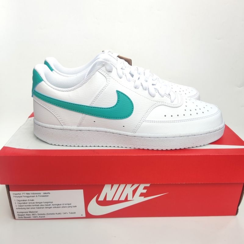 Jual Sepatu Nike Original Court Vision Low White Clear Jade( ORIGINAL ...