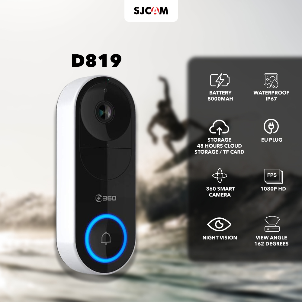 Jual D819 360 Smart Doorbell IP Smart home camera QIHOO Camera