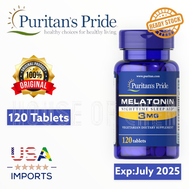 Jual PURITAN'S PRIDE Melatonin 3 mg 120 Tablets Puritan's Pride USA