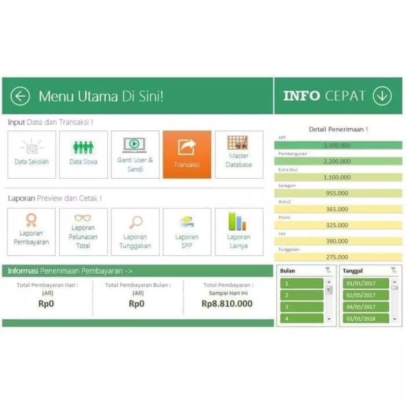 Jual Software/Aplikasi Excel Pembayaran SPP Sekolah | Shopee Indonesia