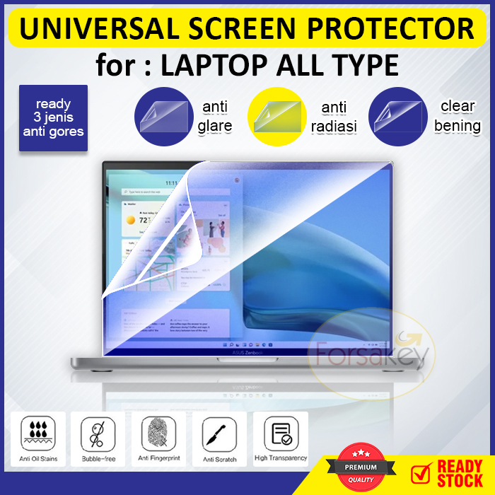 Jual READY BENING / ANTI RADIASI / ANTI GLARE Screenguard Laptop 11 12