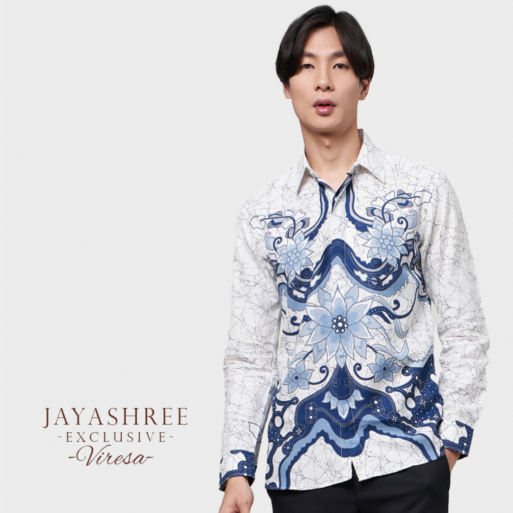 Jual Jayashree Exclusive Slimfit Viresa Blue Kemeja Batik Pria Lengan ...