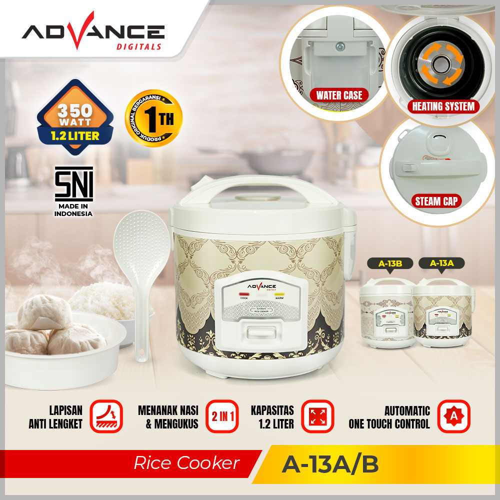 Jual Advance A13-A Rice Cooker Advance 1,2 Liter Penanak Nasi 350 Watt ...