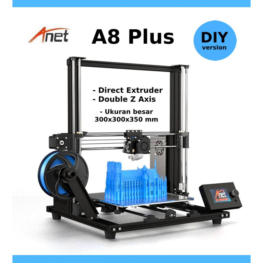 Jual Printer 3d Anet A8 Plus Direct Extruder Ukuran Besar Rangka