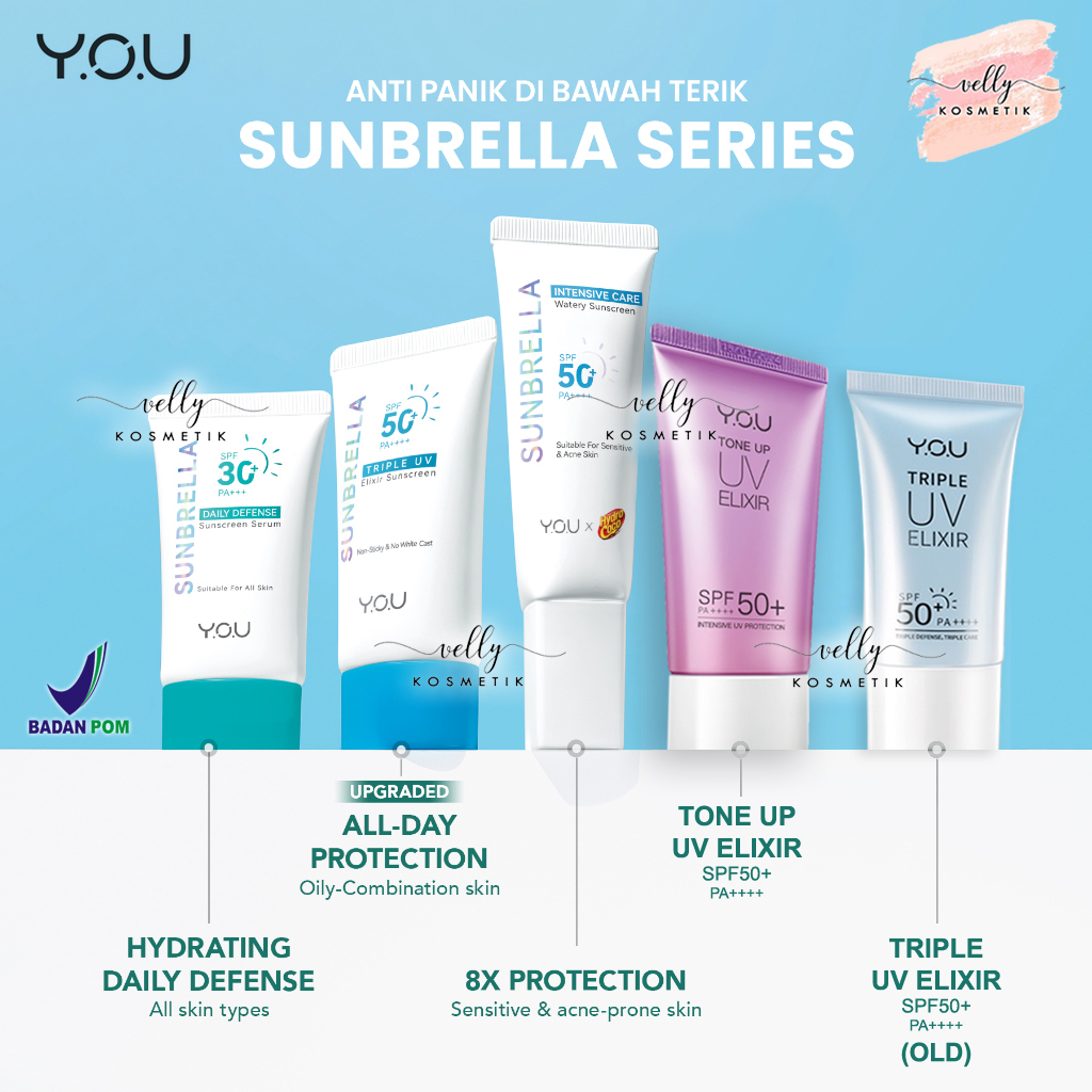 Jual YOU Sunbrella Triple UV Elixir Sunscreen SPF 50 | Daily Defense ...