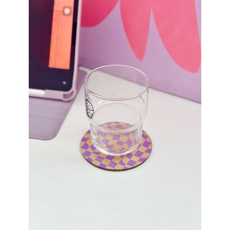 Jual Coaster Checkered Tatakan Gelas Akrilik Motif Checkerboard