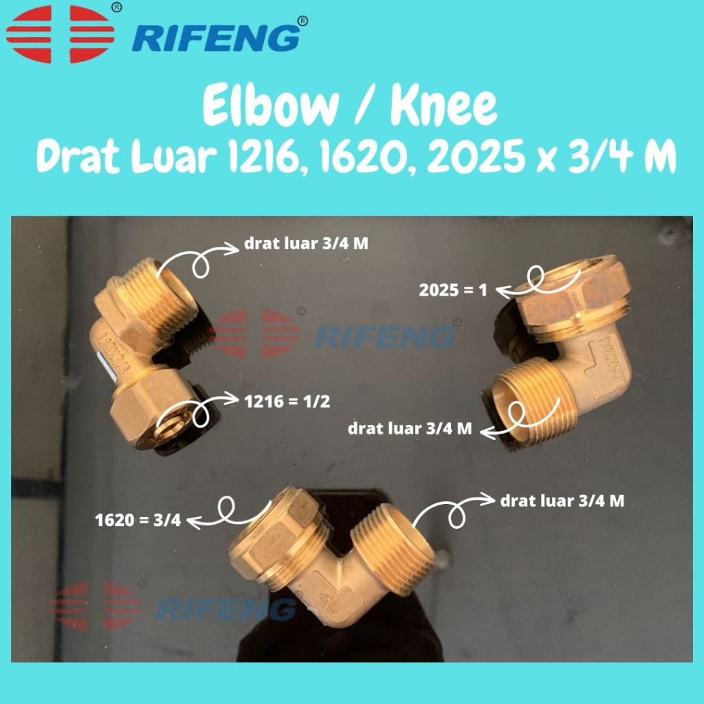 Jual Rifeng Elbow Knee Drat Luar Ukuran 1216, 1620, 2025 x 3/4 M ...