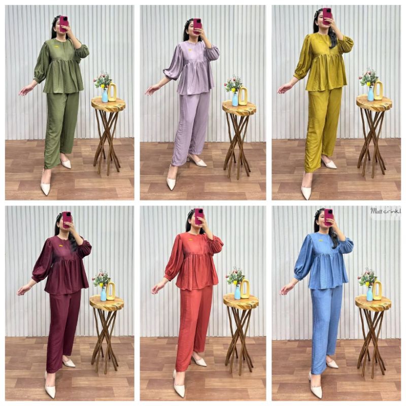 Jual SET CRINKLE PREMIUM BAJU SETELAN WANITA KEKINIAN | Shopee Indonesia