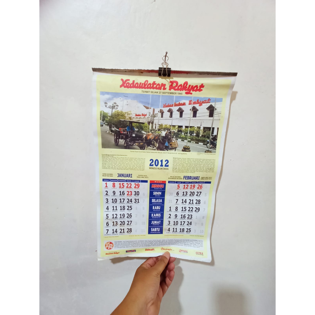 Jual Kalender Lawas Tahun 2012 Kedaulatan Rakyat | Shopee Indonesia