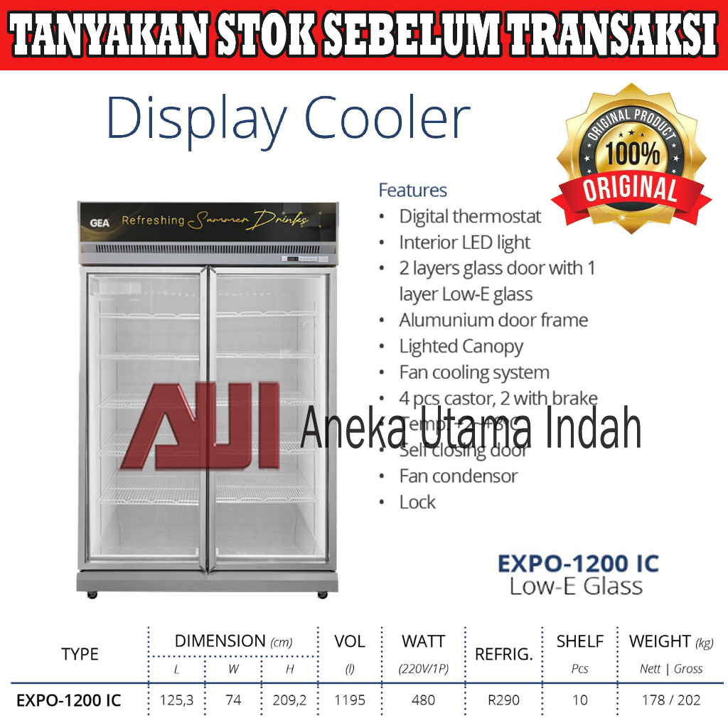 Jual Gea Expo Ic Display Cooler L Showcase Pintu