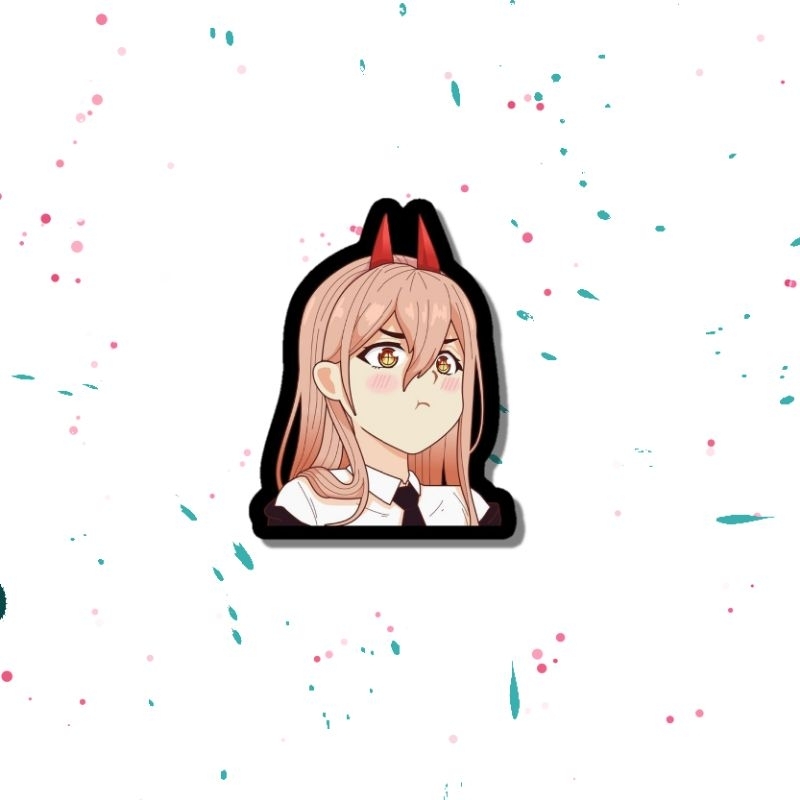 Jual Sticker Anime Power Frown Chainsaw Man Waterproof | Shopee Indonesia