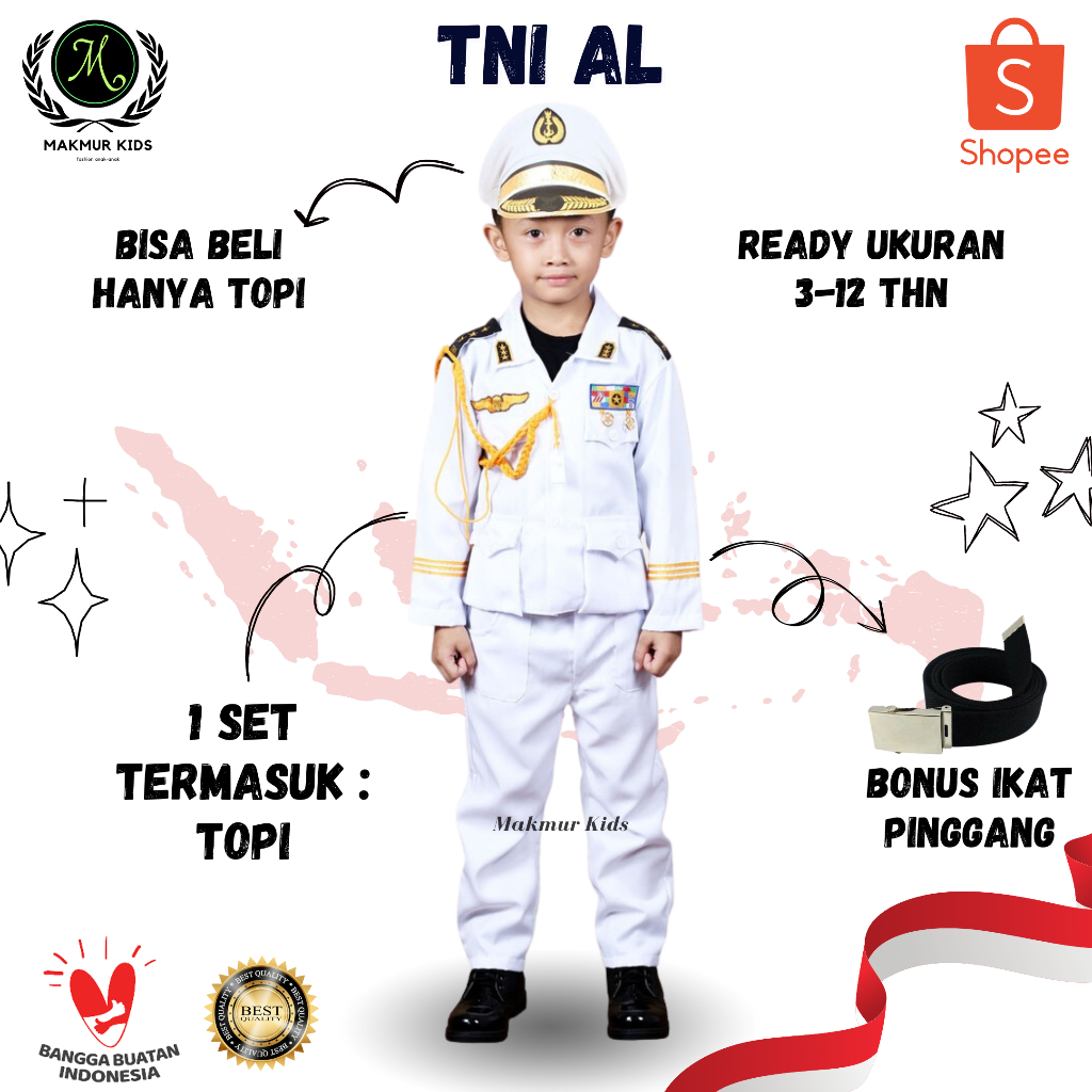Jual Seragam kostum setelan baju tentara profesi anak baju kostum anak