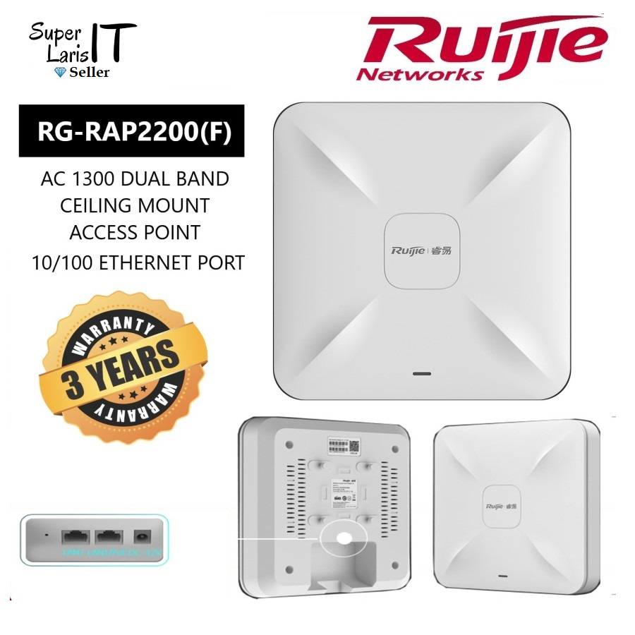 Jual Ruijie Reyee RGRAP2200(F) AC1300 Dual Band Ceiling Mount Access Point Shopee Indonesia