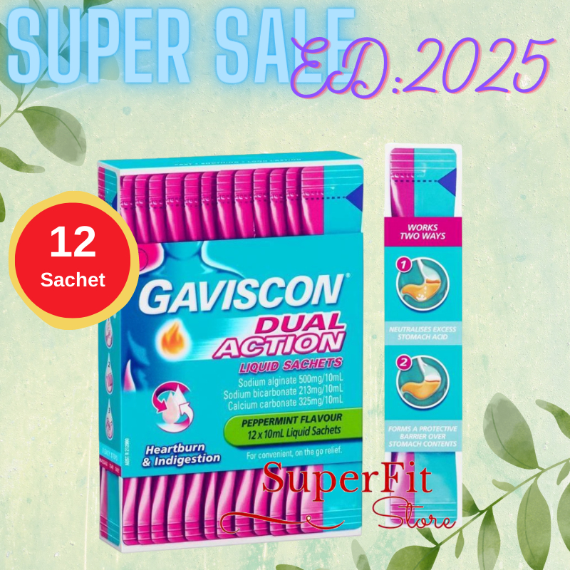 Jual Gaviscon Dual Action 12 sachets / Sachet Eceran / Produk Australia