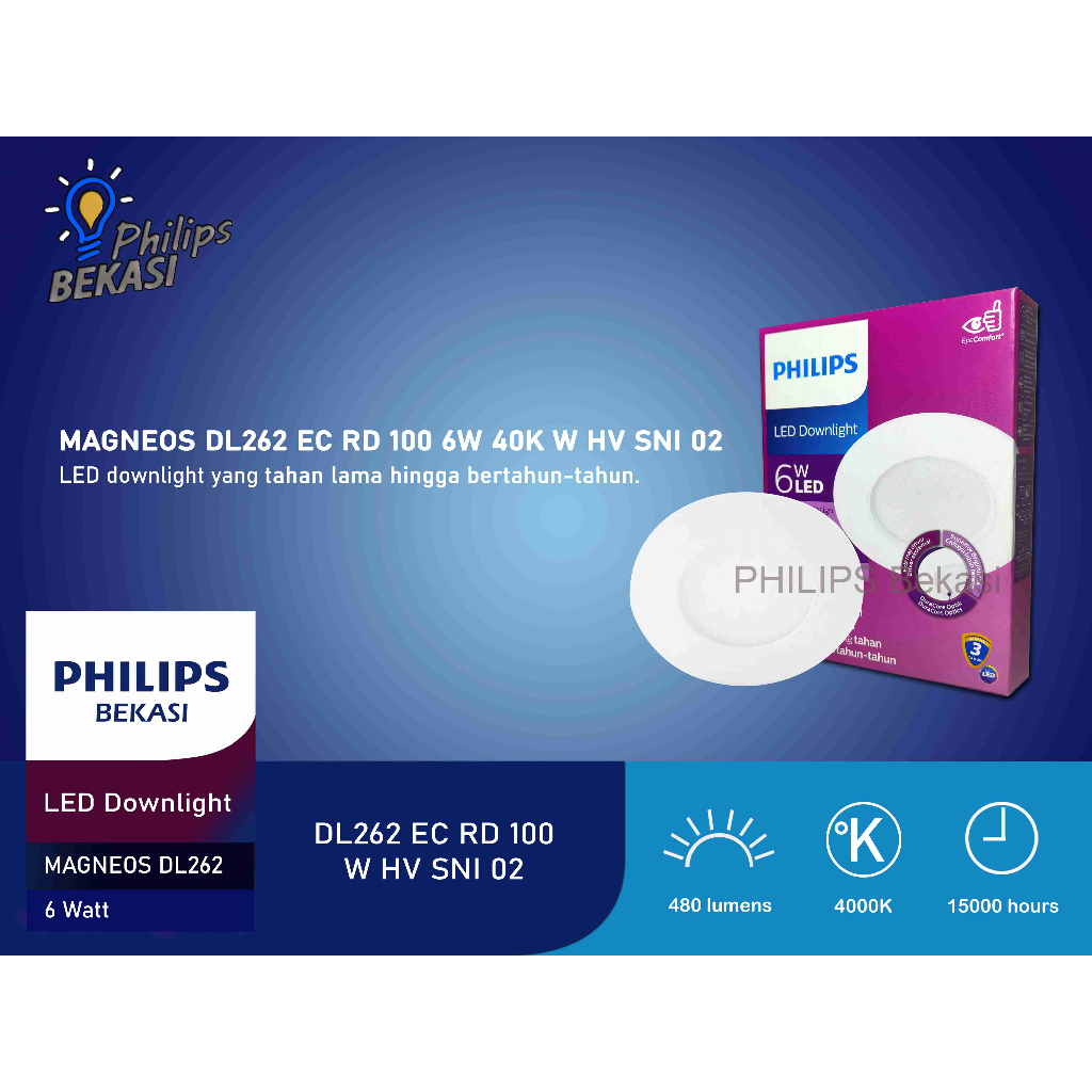 Jual Lampu Downlight Led Philips Dl Ec Rd W W Hv Sni K