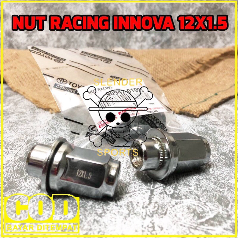 Jual NUT RACING INNOVA - MUR BAUT RODA INNOVA FORTUNER - LUG NUT 12x1.5 ...