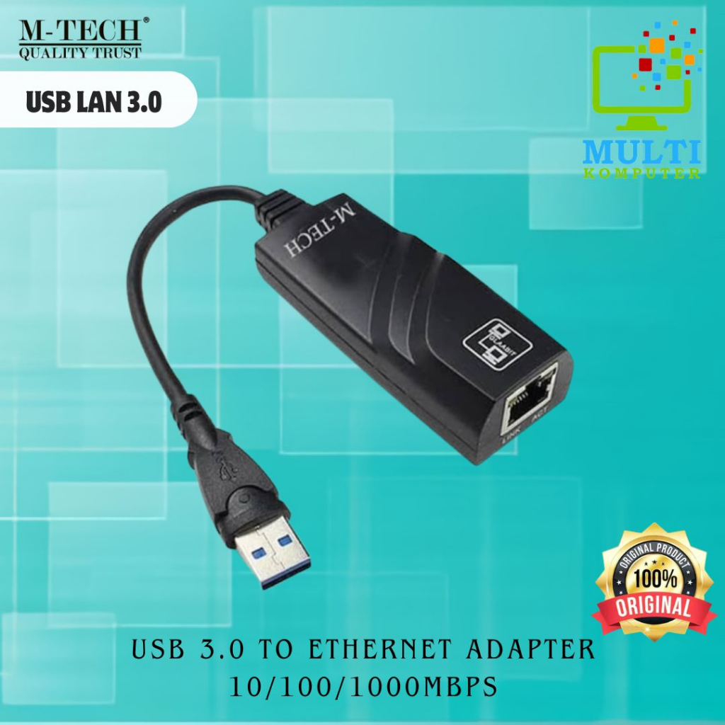 Jual USB 3.0 to Adapter 10/100/1000Mbps USB Lan Gigabit MTech Shopee Indonesia