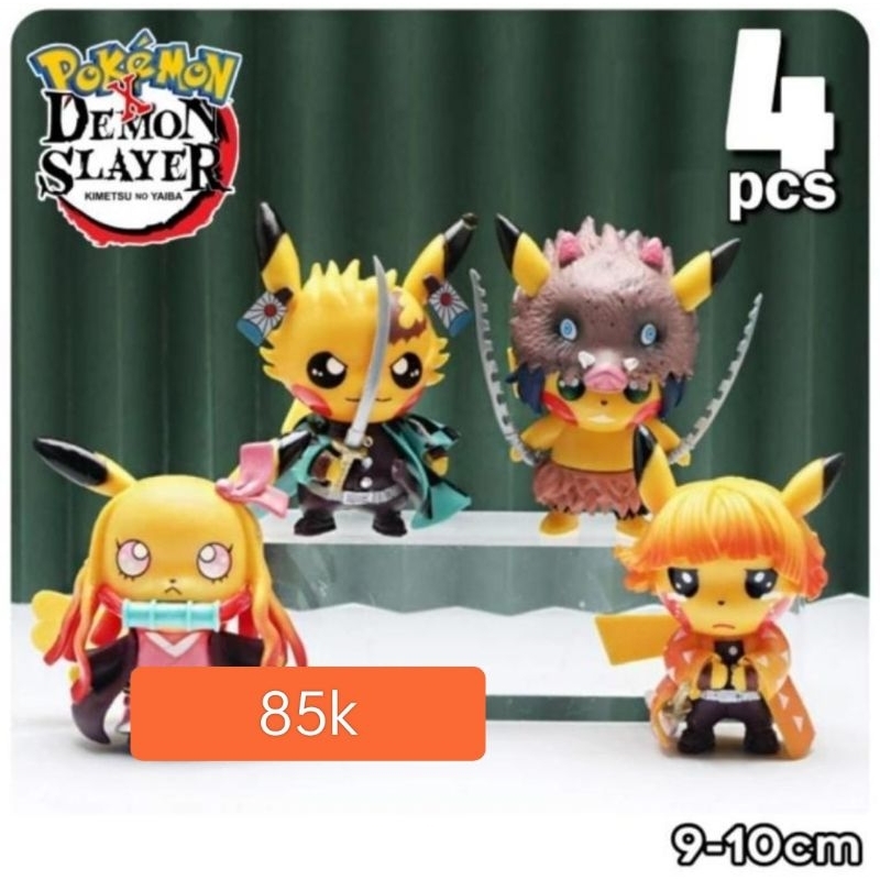 Jual PIKACHU X DEMON SLAYER CHIBI 4 PCS FIGURE | Shopee Indonesia