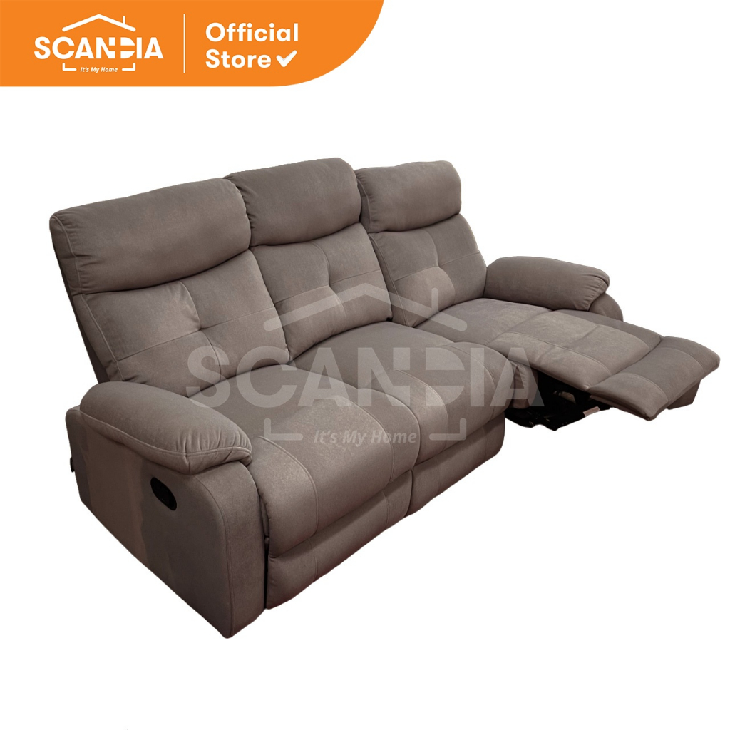 Jual SCANDIA Sofa Recliner 3 Seater Tivoli 195x96x100 Cm Light Brown ...