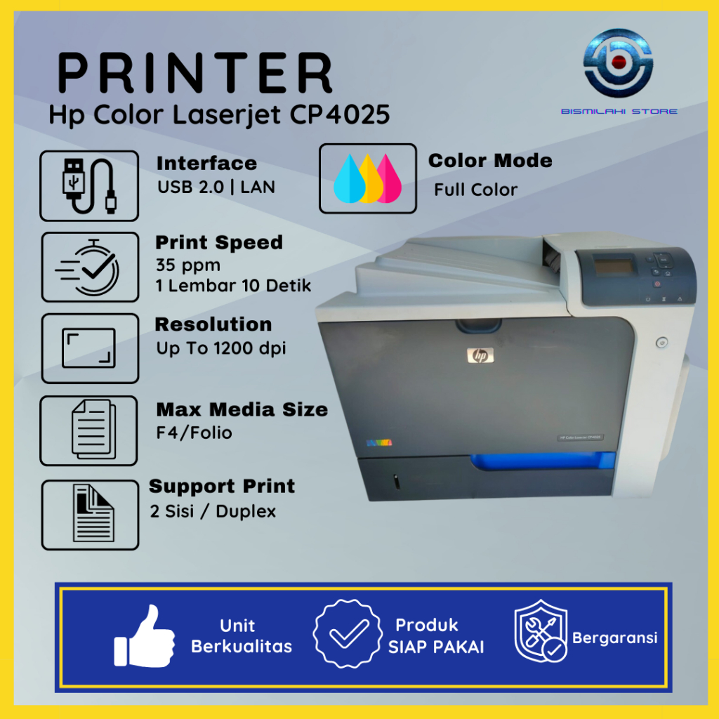 Jual Printer Laser Warna Hp Color Laserjet CP4025 Siap Pakai Toner Full ...