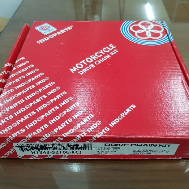 Jual Gear, Gir set Drive chain kit / Gearset INDOPARTS untuk TIGER (KCJ