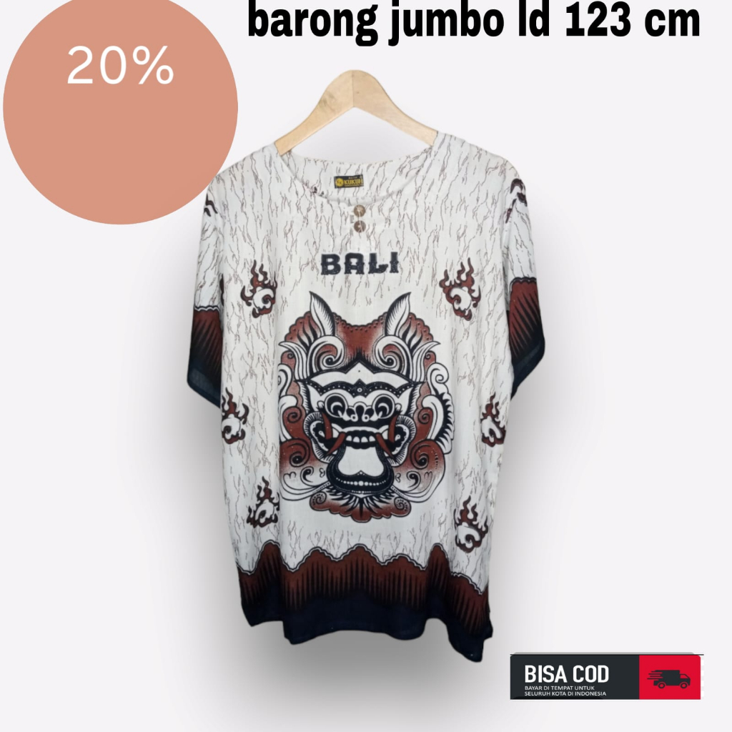 Jual Terbaru Baju Barong Jumbo Pria / Baju Kaos Bali Pria Wanita Ukutan ...