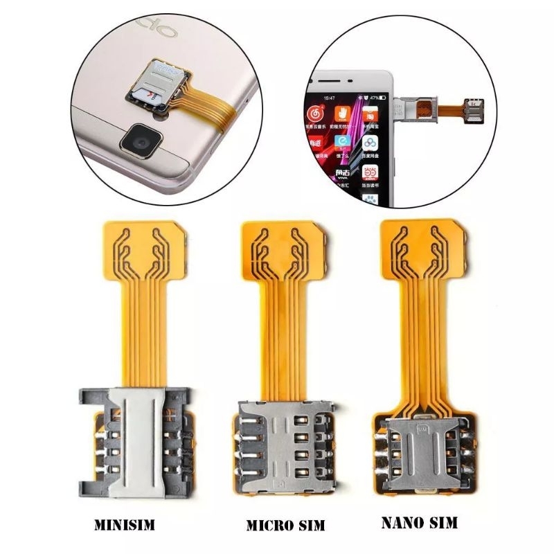 Jual Dual simcard adapter Hybrid/Sim card Extender MicroSd Card ...