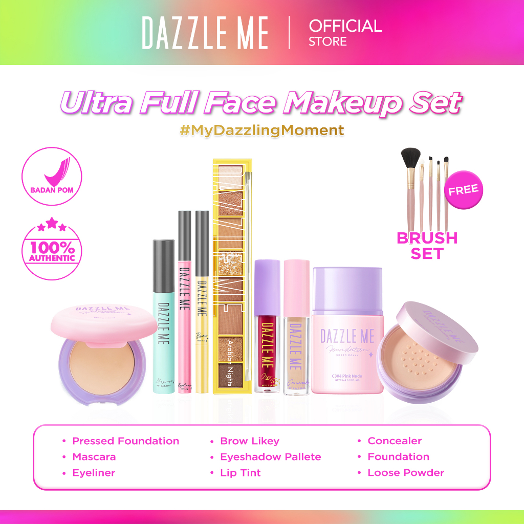 Jual Dazzle Me Dazzl1ng 9 In 1 Ultra Full Face Makeup Set 