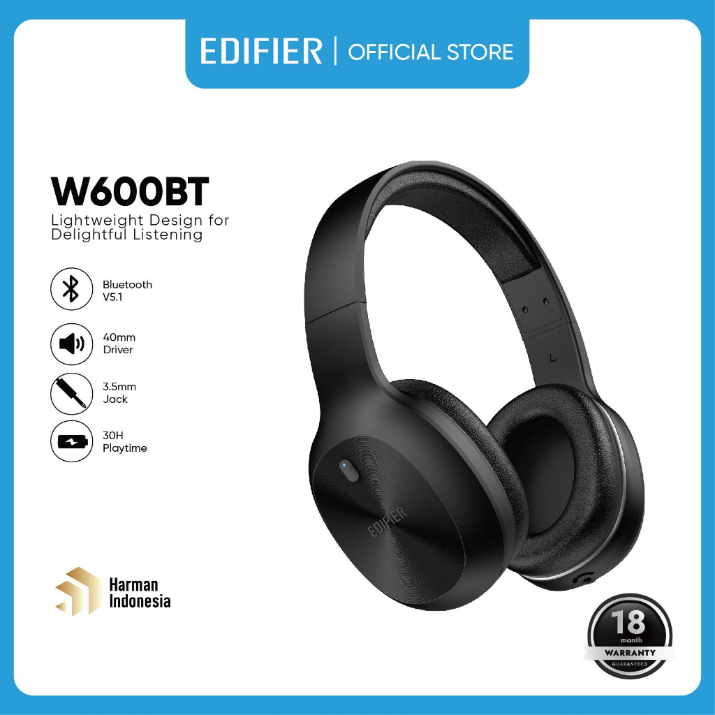 Jual Edifier W600BT Lightweight Design for Delightful Listening