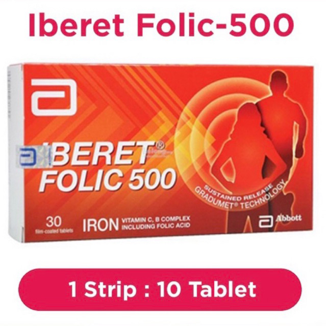 Jual Abbott Iberet Folic 500 Iron Multivitamin & Mineral Including