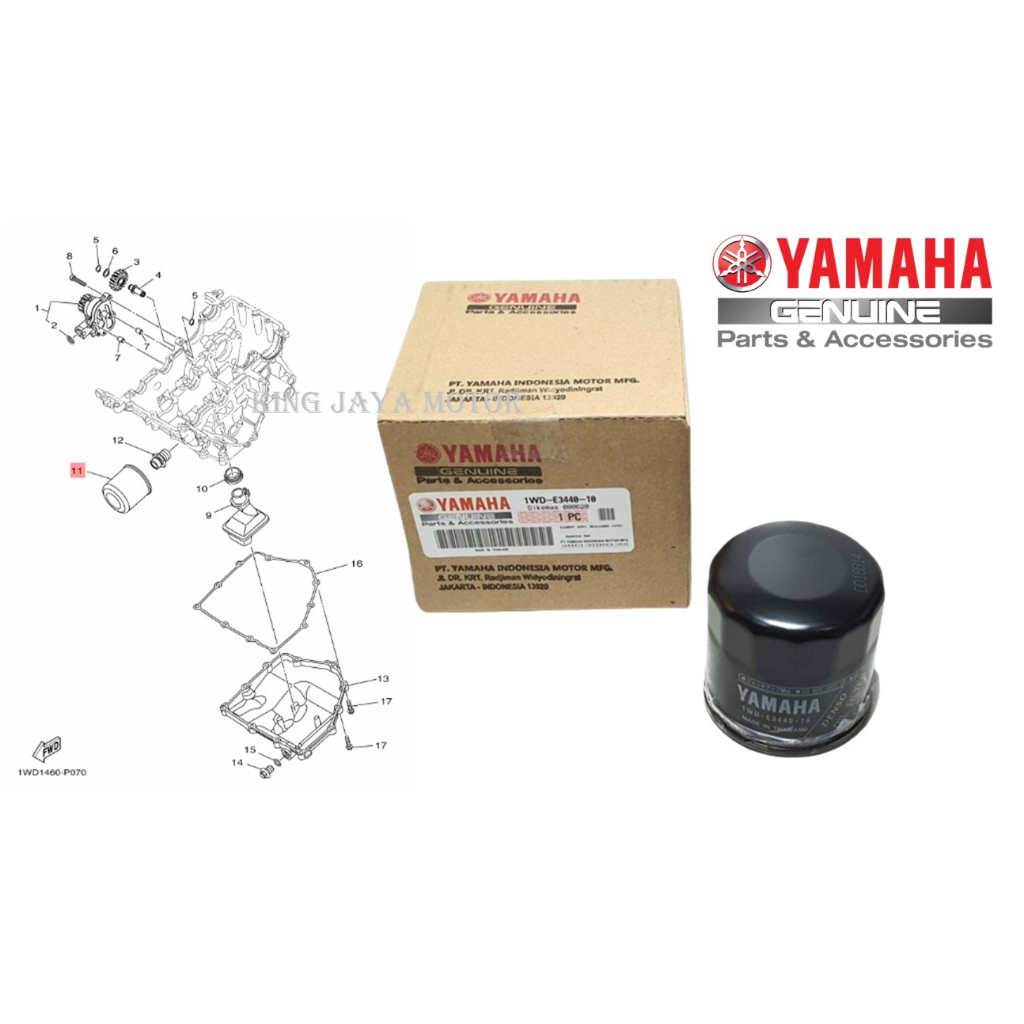 Jual FILTER OLI R25 1WD-E3440-10 ORIGINAL YAMAHA | Shopee Indonesia