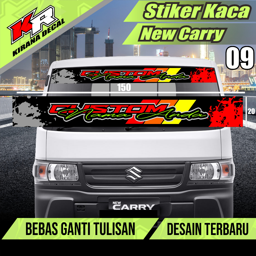 Jual STIKER KACA DEPAN UNTUK NEW CARRY TERBARU KIRANA DECAL KODE 09 ...