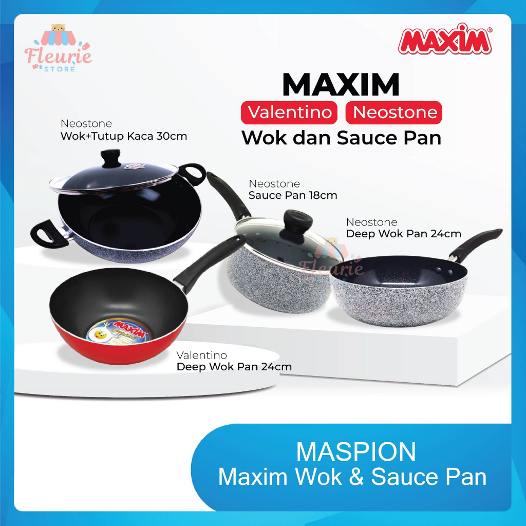 Jual Maspion Maxim Valentino Deep Wok Pan Cm Wajan Cekung Anti