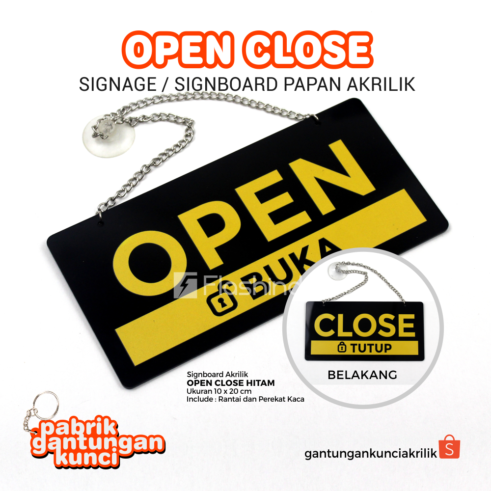 Jual Signboard Akrilik Open Close Buka Tutup Print Uv Teknologi Jepang Shopee Indonesia