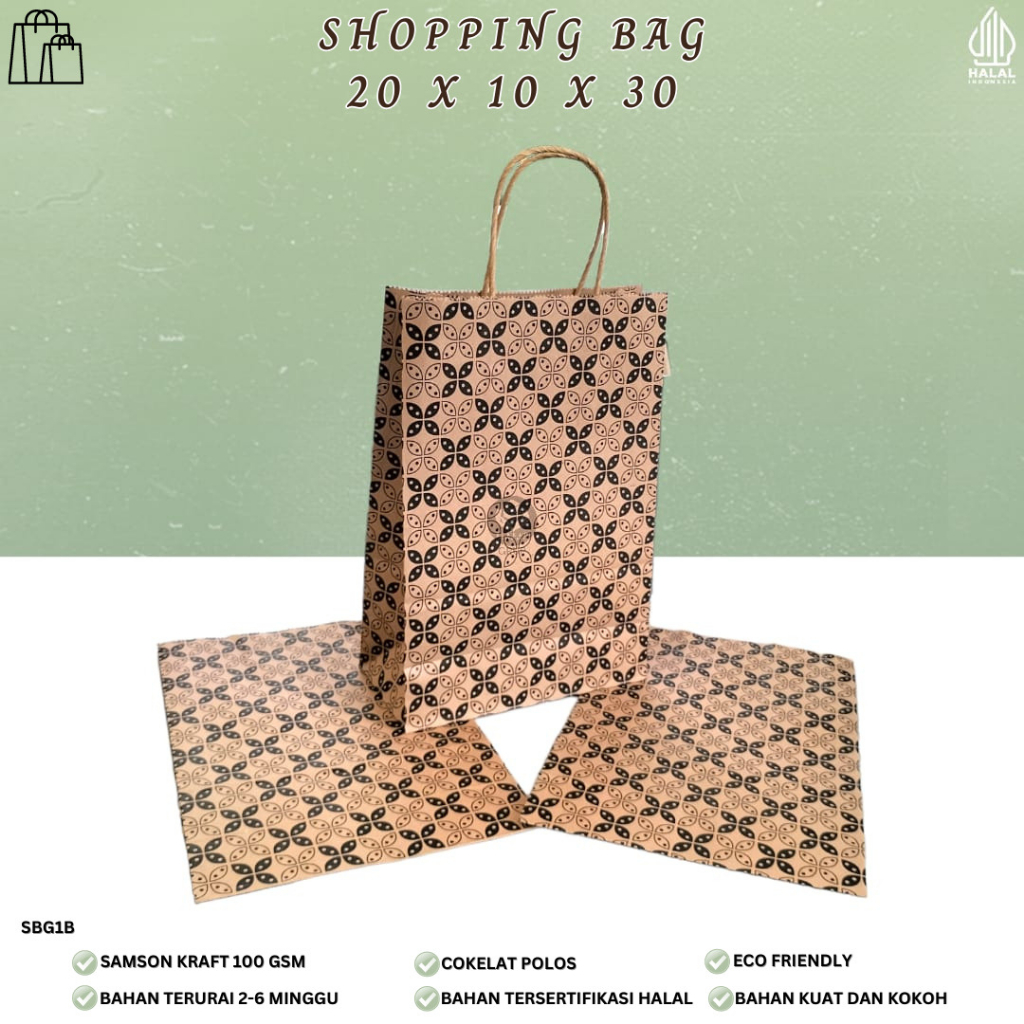 Jual Shopping Bag Paper Bag Batik Tas Belanja (SBG1B-20X10X30) | Shopee ...