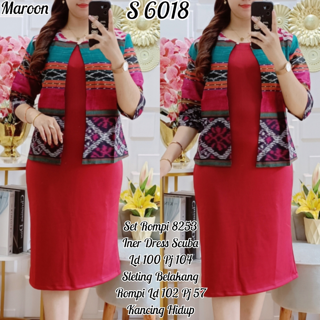 Jual 6018 Set Rompi Iner Dress Scuba Adem Dipakai | Shopee Indonesia