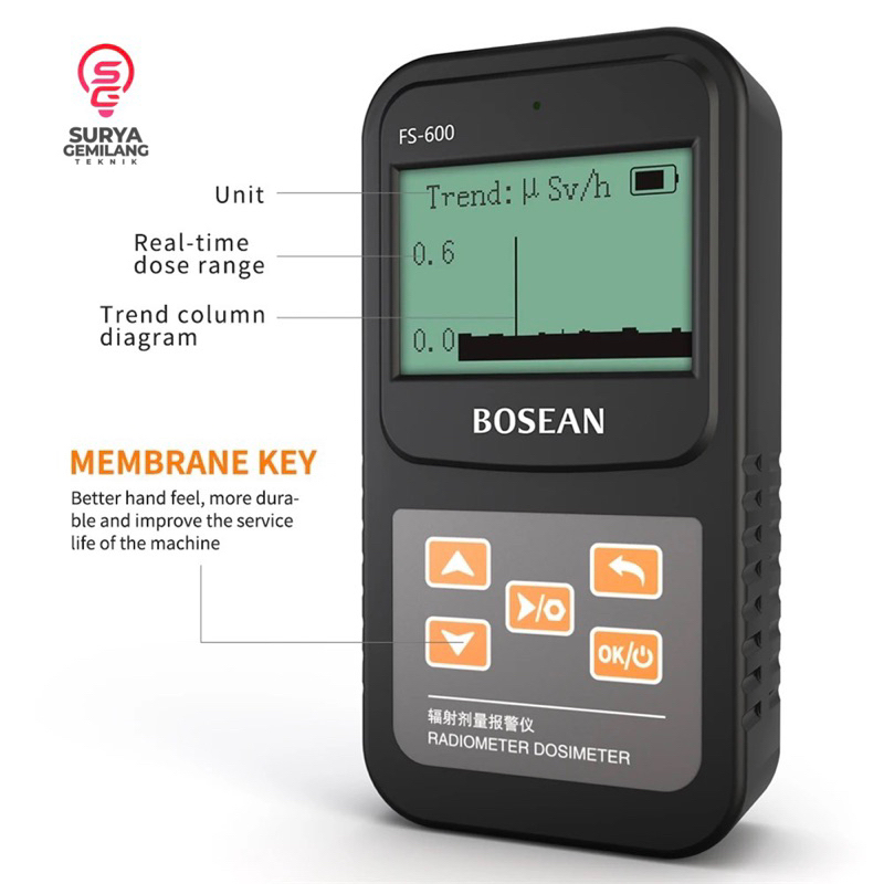 Jual Alat Deteksi Radiasi Nuclear Nuklir Dosimeter Bosean FS600 ...