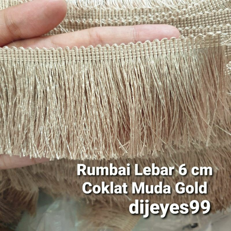 Jual Renda Rumbai warna Emas Gold Berkilau 6cm 6 cm / Tassel Lace ...
